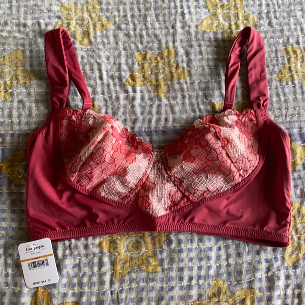 Free People lace heart bra